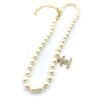 18K CC Diamonds Pearls Necklace