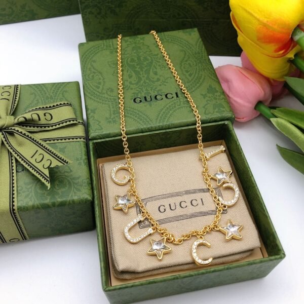 18K Double G Script Necklace