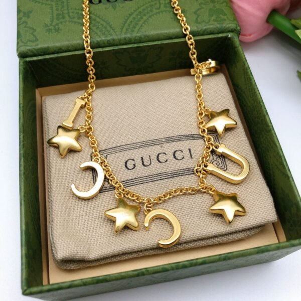 18K Double G Script Necklace