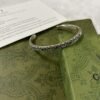 Double G Interlocking G Cuff With Flowers Bracelet