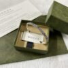 Double G Interlocking G Cuff With Flowers Bracelet