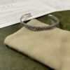 Double G Interlocking G Cuff With Flowers Bracelet