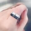 18K Double G Icon Black Corundum Ring