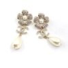 18K CC Pearl Flowers Earrings