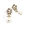 18K CC Pearl Flowers Earrings