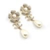 18K CC Pearl Flowers Earrings