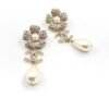 18K CC Pearl Flowers Earrings