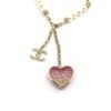 18K CC Pink Heart Diamonds Necklace