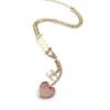 18K CC Pink Heart Diamonds Necklace