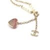 18K CC Pink Heart Diamonds Necklace