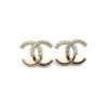 18K CC Half Diamond Earrings