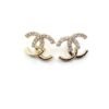 18K CC Half Diamond Earrings