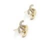 18K CC Half Diamond Earrings