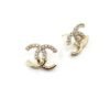 18K CC Half Diamond Earrings