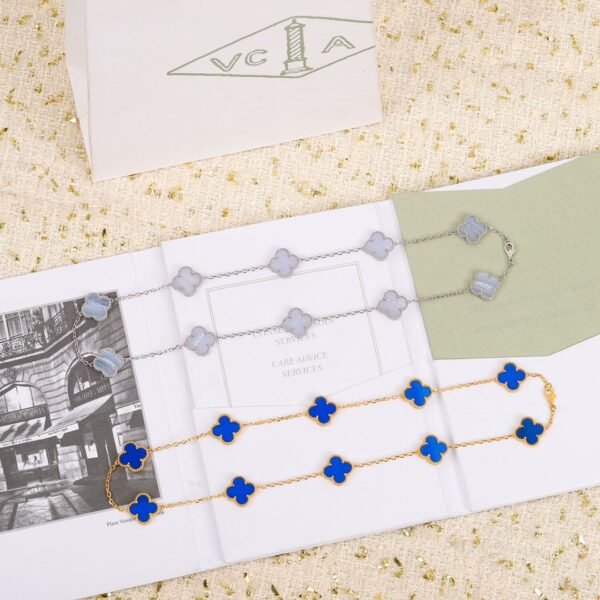 18K Vintage Alhambra Agate 10 Motifs Necklace