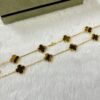 18K Vintage Alhambra Tiger Eye 10 Motifs Necklace