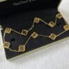 18K Vintage Alhambra Tiger Eye 10 Motifs Necklace