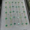 18K Vintage Alhambra Malachite 10 Motifs Necklace