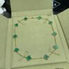 18K Vintage Alhambra Malachite 10 Motifs Necklace