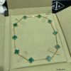 18K Vintage Alhambra Malachite 10 Motifs Necklace