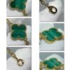 18K Vintage Alhambra Malachite 10 Motifs Necklace