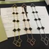 18K Vintage Alhambra Black 10 Motifs Clover Necklace