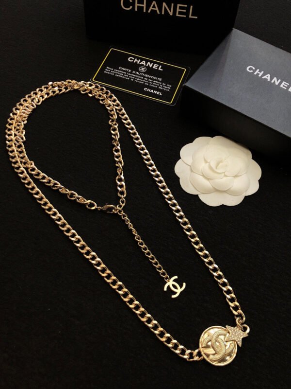 18K CC Rhinestone Star Chain Necklace