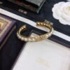 18K CD Pearl Open Cuff Bracelet