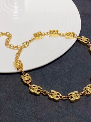 18K Multiple CC Choker Chain Necklace