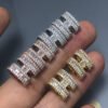 18K Pop H Diamonds Earrings