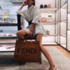 FI Sunshine Large Tote Bag Brown For Women, Handbags, Shoulder And Crossbody Bags 15.7in/40cm FF 8BH372ABVLF0PWZ