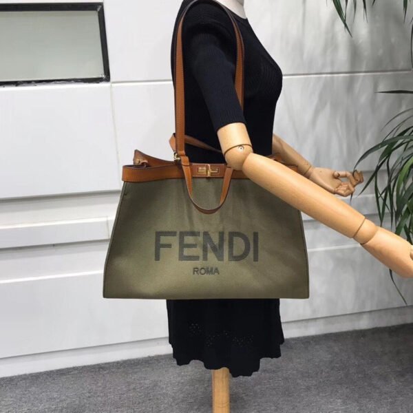 FI Peekaboo X-Tote Canvas Bag Khaki For Women, Handbags, Shoulder Bags 16.1in/41cm FF 8BH374