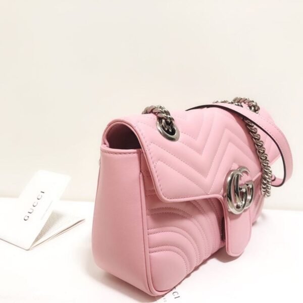 gg Marmont Small Matelass¨¦ Shoulder Bag Dusty Pink Matelass¨¦ Chevron For Women 10in/26cm gg ?443497 DTDIT 5729