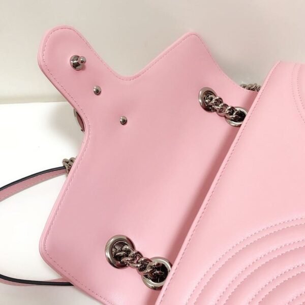 gg Marmont Small Matelass¨¦ Shoulder Bag Dusty Pink Matelass¨¦ Chevron For Women 10in/26cm gg ?443497 DTDIT 5729