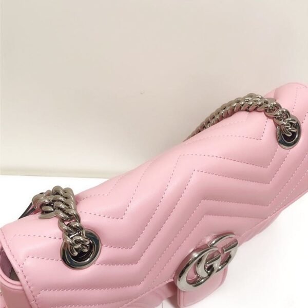 gg Marmont Small Matelass¨¦ Shoulder Bag Dusty Pink Matelass¨¦ Chevron For Women 10in/26cm gg ?443497 DTDIT 5729