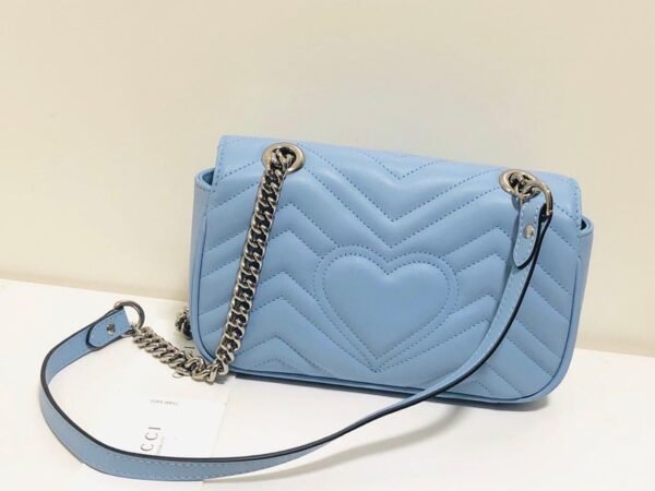 gg Marmont Matelass¨¦ Mini Bag Blue Sky Matelass¨¦ Chevron For Women 8.5in/22cm gg