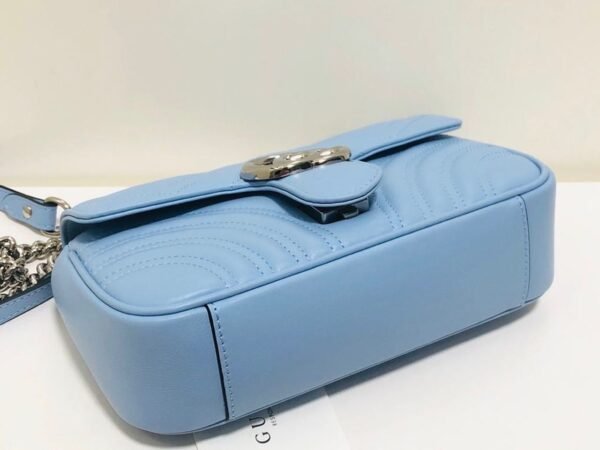 gg Marmont Matelass¨¦ Mini Bag Blue Sky Matelass¨¦ Chevron For Women 8.5in/22cm gg