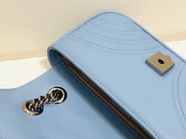 gg Marmont Matelass¨¦ Mini Bag Blue Sky Matelass¨¦ Chevron For Women 8.5in/22cm gg