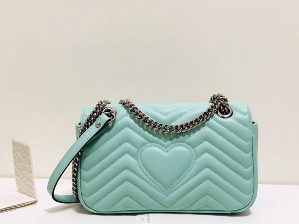 gg Marmont Small Matelass¨¦ Shoulder Bag Mint Green Matelass¨¦ Chevron For Women 10in/26cm gg