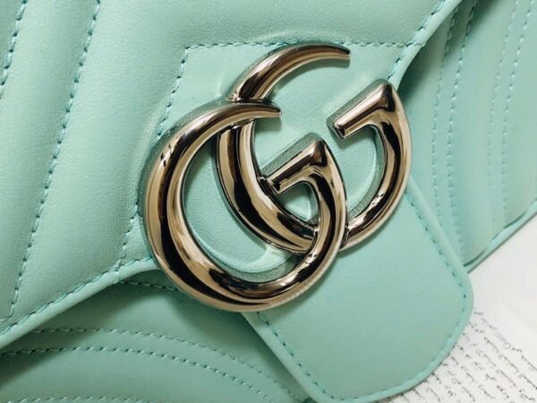 gg Marmont Small Matelass¨¦ Shoulder Bag Mint Green Matelass¨¦ Chevron For Women 10in/26cm gg