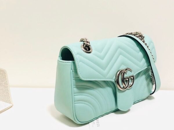 gg Marmont Small Matelass¨¦ Shoulder Bag Mint Green Matelass¨¦ Chevron For Women 10in/26cm gg