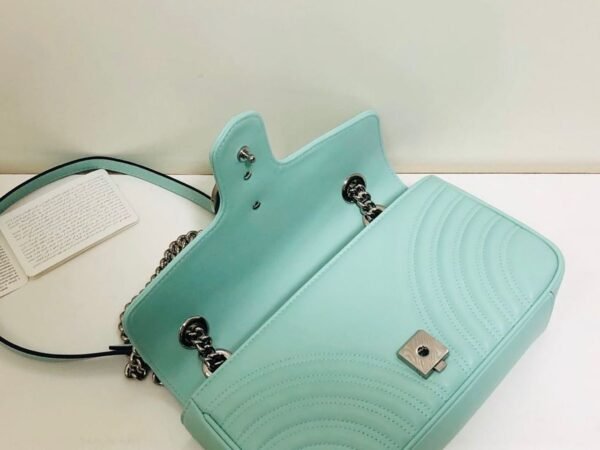 gg Marmont Small Matelass¨¦ Shoulder Bag Mint Green Matelass¨¦ Chevron For Women 10in/26cm gg