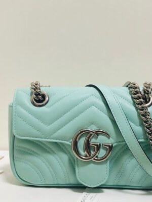 gg Marmont Matelass¨¦ Mini Bag Mint Green Matelass¨¦ Chevron For Women 8.5in/22cm gg
