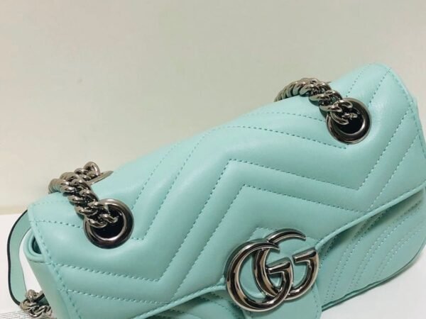 gg Marmont Matelass¨¦ Mini Bag Mint Green Matelass¨¦ Chevron For Women 8.5in/22cm gg