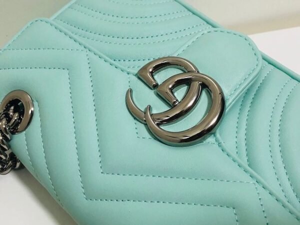 gg Marmont Matelass¨¦ Mini Bag Mint Green Matelass¨¦ Chevron For Women 8.5in/22cm gg