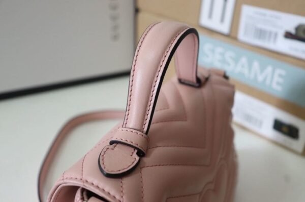 gg Marmont Mini Top Handle Bag Dusty Pink Matelass¨¦  For Women 8.3in/21cm  547260 DTDIT 5729