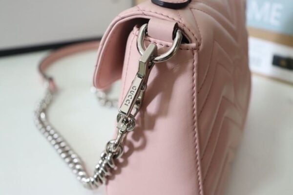 gg Marmont Mini Top Handle Bag Dusty Pink Matelass¨¦  For Women 8.3in/21cm  547260 DTDIT 5729
