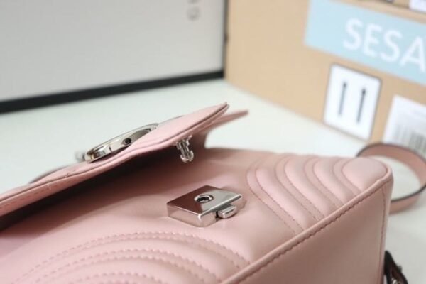 gg Marmont Mini Top Handle Bag Dusty Pink Matelass¨¦  For Women 8.3in/21cm  547260 DTDIT 5729
