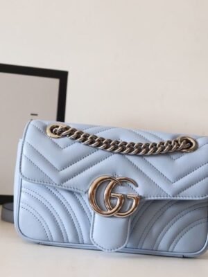 gg Marmont Matelass¨¦ Mini Bag Sky Blue For Women 8.5in/22cm gg