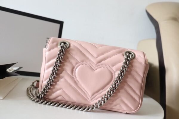 gg Marmont Matelass¨¦ Mini Bag Dusty Pink Matelass¨¦ Chevron For Women 8.5in/22cm gg